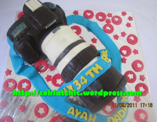 Cake Kamera Canon EOS5D dengan long tele Canon EF300mm f2.8 L IS USM